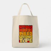 手書き単語強い言葉は強いタイプが必要 トートバッグ (裏面)