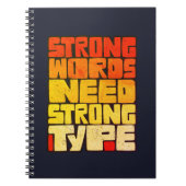 手書き単語強い言葉は強いタイプが必要 ノートブック (正面)