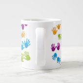 手書き印刷フリー背景マグカップ ジャンボコーヒーマグカップ (裏面)