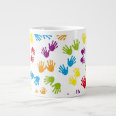 手書き印刷フリー背景マグカップ ジャンボコーヒーマグカップ (正面)