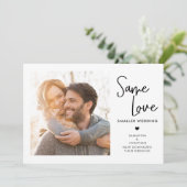 手書き同じ愛の小さ結婚い写真 セーブザデート (スタンド正面)