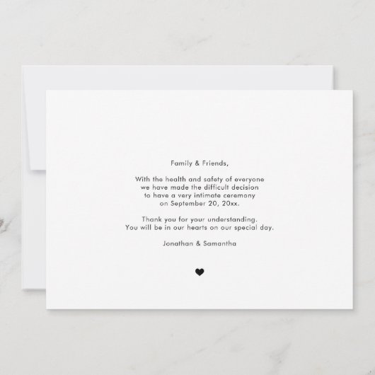 手書き同じ愛の小さ結婚い写真 セーブザデート (裏面)