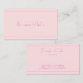 手書き名エレガントピンク背景テンプレート 名刺 (正面/裏面)