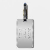 手書き名エレガント銀フェイクテンプレート最高の ラゲッジタグ (裏面縦)