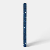 手書き名ネイビーブルーメタルグリッター SAMSUNG GALAXYケース (左側面)