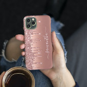 手書き名バラ金ゴールドメタルグリッタールックカス Case-Mate iPhoneケース