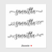 手書き名モノグラムブラシスクリプト シール (シート)