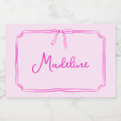 手書き名前をカスタムするボウミニシャンパン スパークリングワインラベル (シングルラベル)