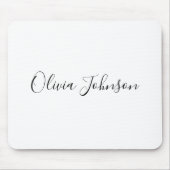 手書き名前をカスタムする白黒マウスパッド マウスパッド (正面)