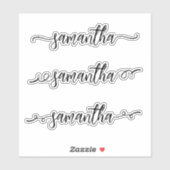 手書き名前モノグラム ブラッシュ スクリプト うねうね シール (シート)