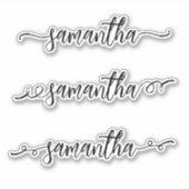 手書き名前モノグラム ブラッシュ スクリプト うねうね シール (正面)