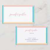 手書き名文字シンプルモダンの傾向の色 名刺 (正面/裏面)