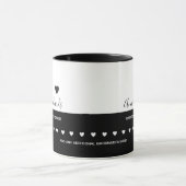 手書き名署名とラブマークハートブラック マグカップ (中央)