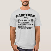 手書き名詞定義皮肉な作業者クールパパ Tシャツ (正面)