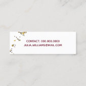 手書き名+スプラッタグリッター エレガント スキニー名刺 (裏面)