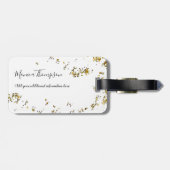 手書き名+分割された金ゴールドフェミニンドット ラゲッジタグ (裏面横)