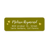 手書き名(金ゴールドハート) ラベル (正面)