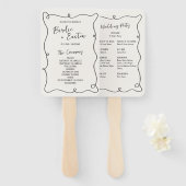 手書き四角形枠結婚式 プログラム ハンドファン (正面&裏面)