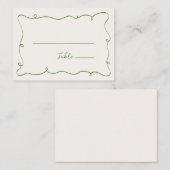 手書き四角枠緑 プレイスカード (正面/裏面)