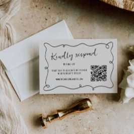 手書き四角結婚枠 出欠カード