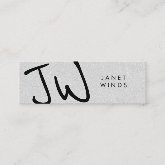 手書き大型モノグラム スキニー名刺 (正面)