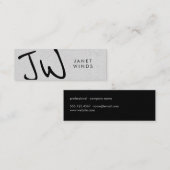 手書き大型モノグラム スキニー名刺 (正面/裏面)