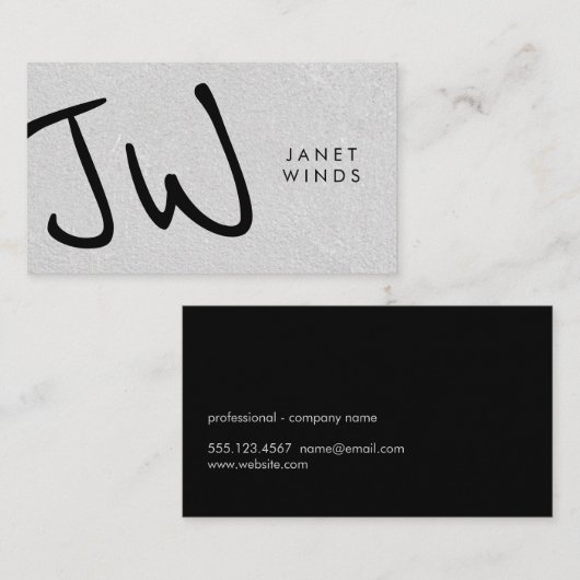 手書き大型モノグラム 名刺 (正面/裏面)