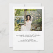 手書き大学院写真2025年卒業 案内状 (裏面)