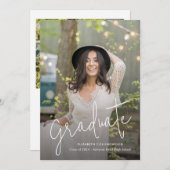 手書き大学院写真2025年卒業 案内状 (正面/裏面)