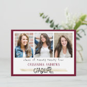 手書き大学院生 |編集可能なマリオン | 4 – 写真 招待状 (スタンド正面)