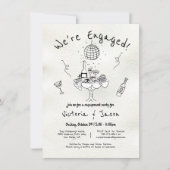 手書き婚約パーティ 招待状 (正面)