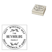 手書き小枝ヴィンテージ名住所 ラバースタンプ (押印)