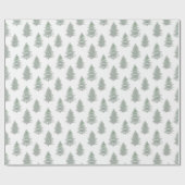 手書き常緑樹のパターン ラッピングペーパー (フラット)