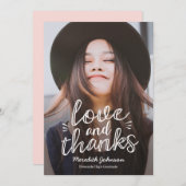 手書き幸せ編集可能なカラーフォト サンキューカード (正面/裏面)