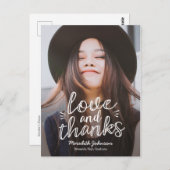 手書き幸せ編集可能な色ありがとう ポストカード (正面/裏面)