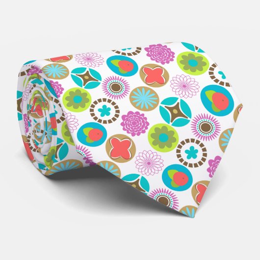 手書き幾何学円デザインネクタイ ネクタイ (ロール)