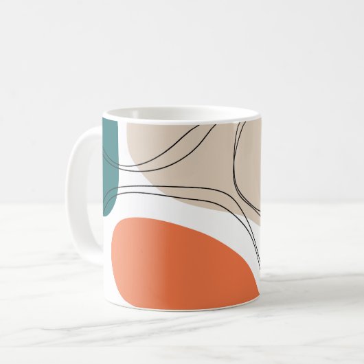 手書き幾何学的シームレスモダン抽象芸術マルチ コーヒーマグカップ (正面左)