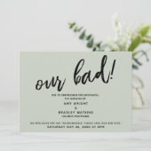 手書き延期さ結婚れたユーモアのセージ 招待状 (スタンド正面)