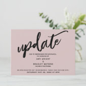 手書き延期結婚されたほこりっぽいバラカード 招待状 (スタンド正面)