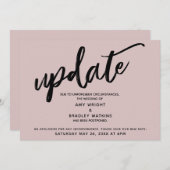 手書き延期結婚されたほこりっぽいバラカード 招待状 (正面/裏面)