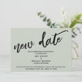手書き延期結婚式更新賢明なカード 招待状 (スタンド正面)