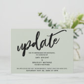 手書き延期結婚式更新賢明なカード 招待状 (スタンド正面)
