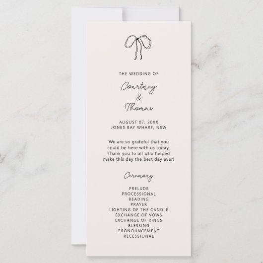 手書き式お洒落のプ結婚ログラム (正面)