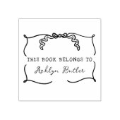 手書き弓パーソナルライブラリー図書切手 ラバースタンプ (インプリント)