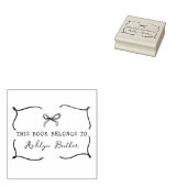 手書き弓パーソナルライブラリー図書切手 ラバースタンプ (押印)