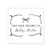 手書き弓パーソナルライブラリー図書切手 ラバースタンプ (インプリント)