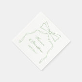 手書き弓(白と緑結婚) スタンダードカクテルナプキン (角)