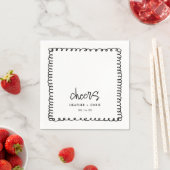 手書き応援パーソナライズされた結婚の スタンダードカクテルナプキン (インサイチュ)