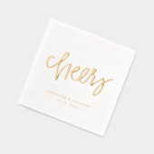 手書き応援 パーソナライズされた 箔ナプキン (左)