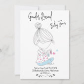 手書き性別リビール招待状 招待状 (正面)